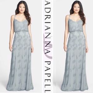 Adrianna Papell pearl beaded Blouson gown